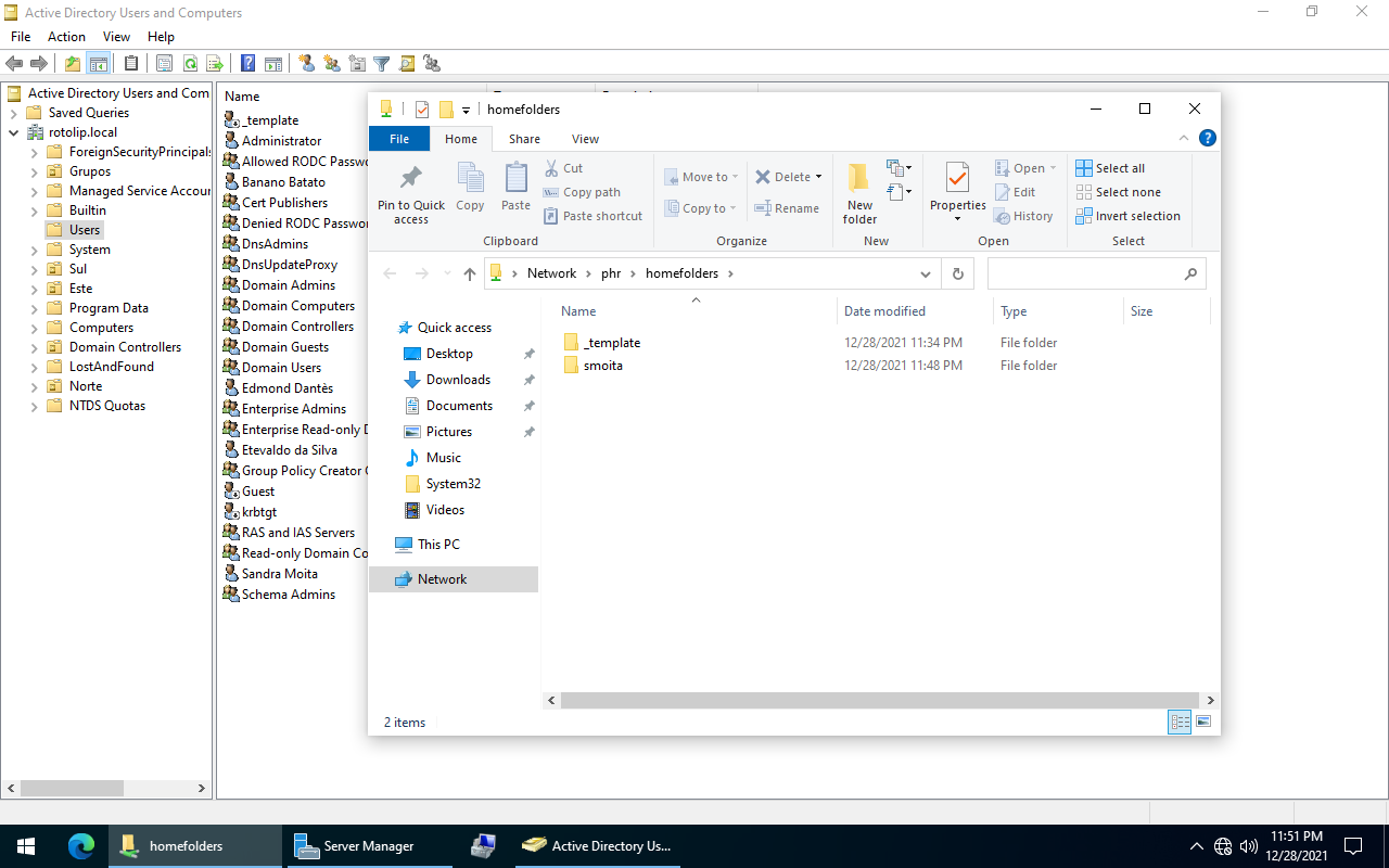 homefolder criada automaticamente