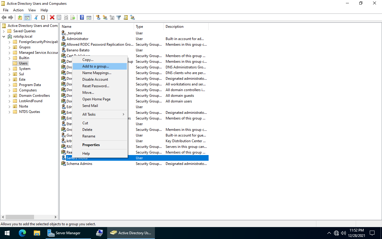 Adicionar a um grupo