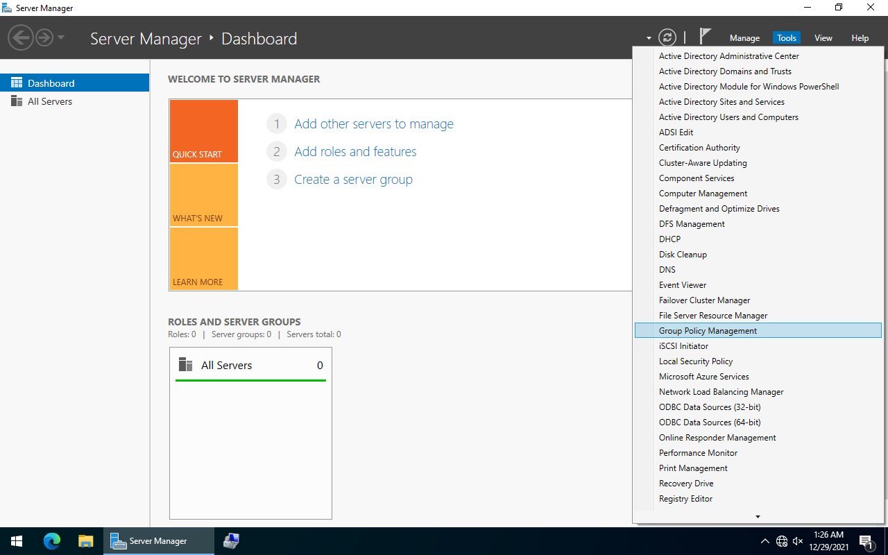 Abrir Group Policy Management