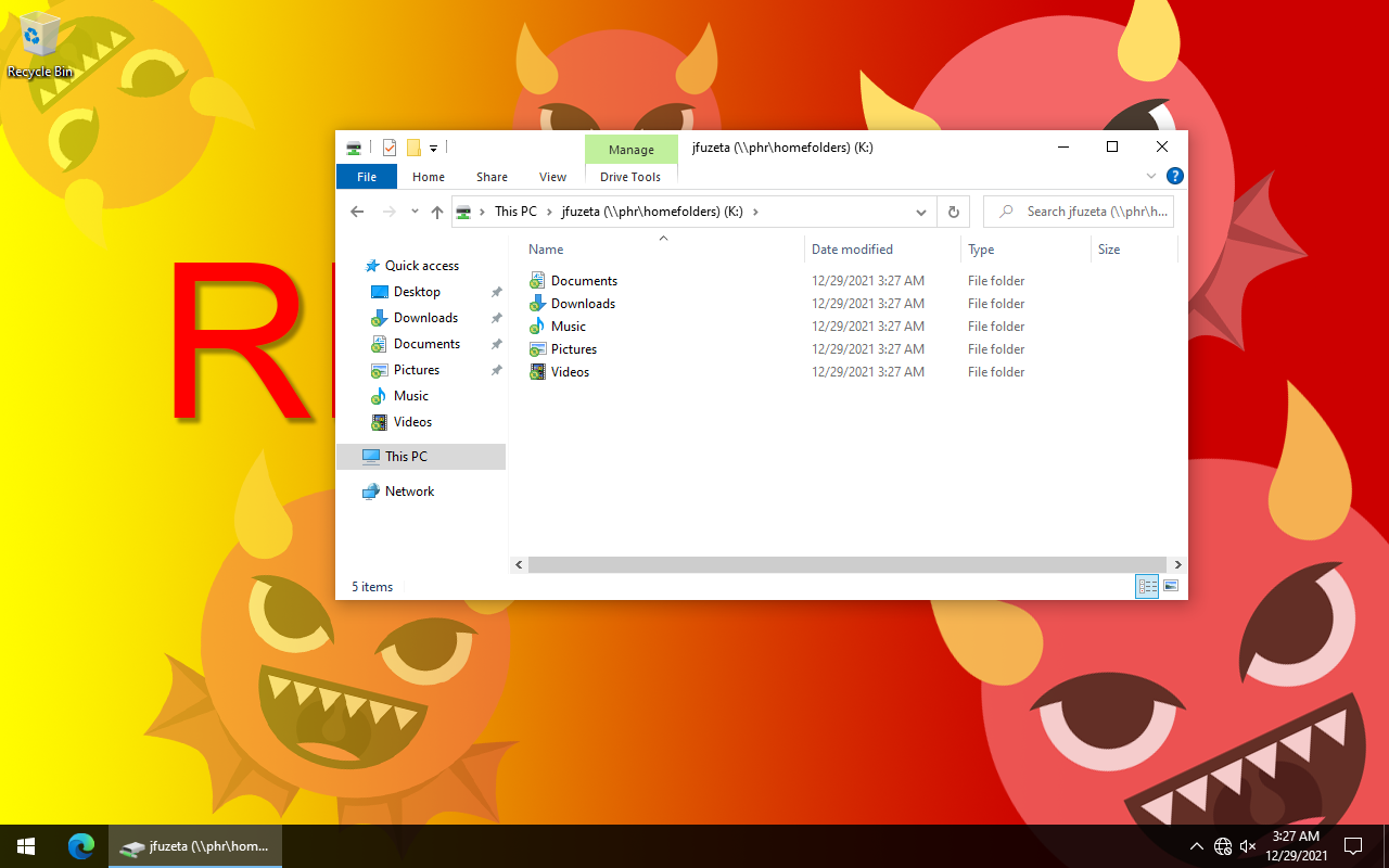 Pastas redirecionadas com sucesso