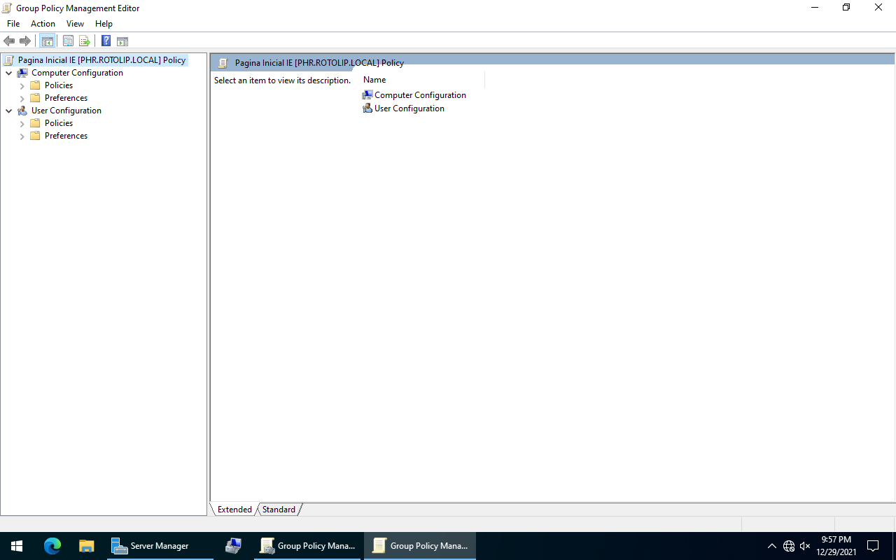 Página inicial do IE