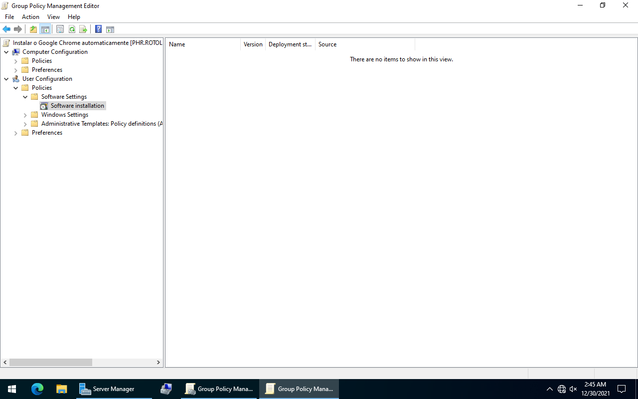 Software installation
