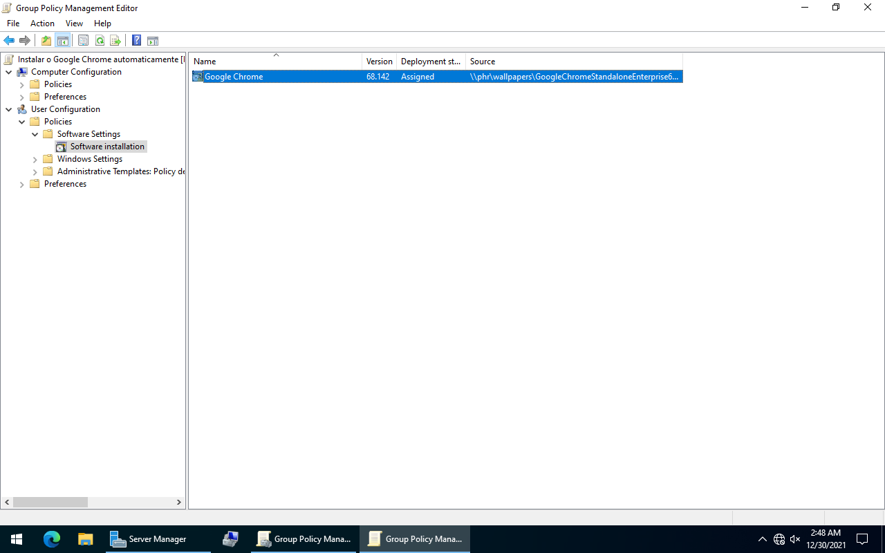 Instalador do Chrome disponível