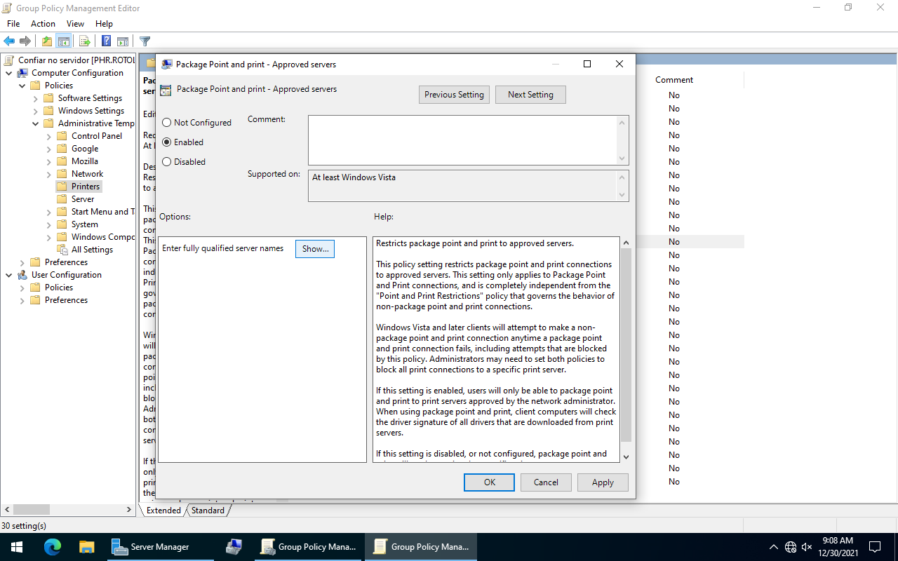Package Point and print