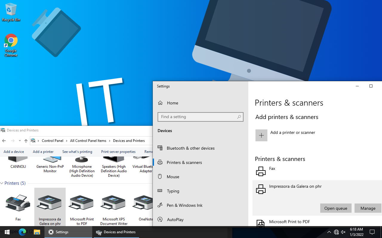Impressora instalada