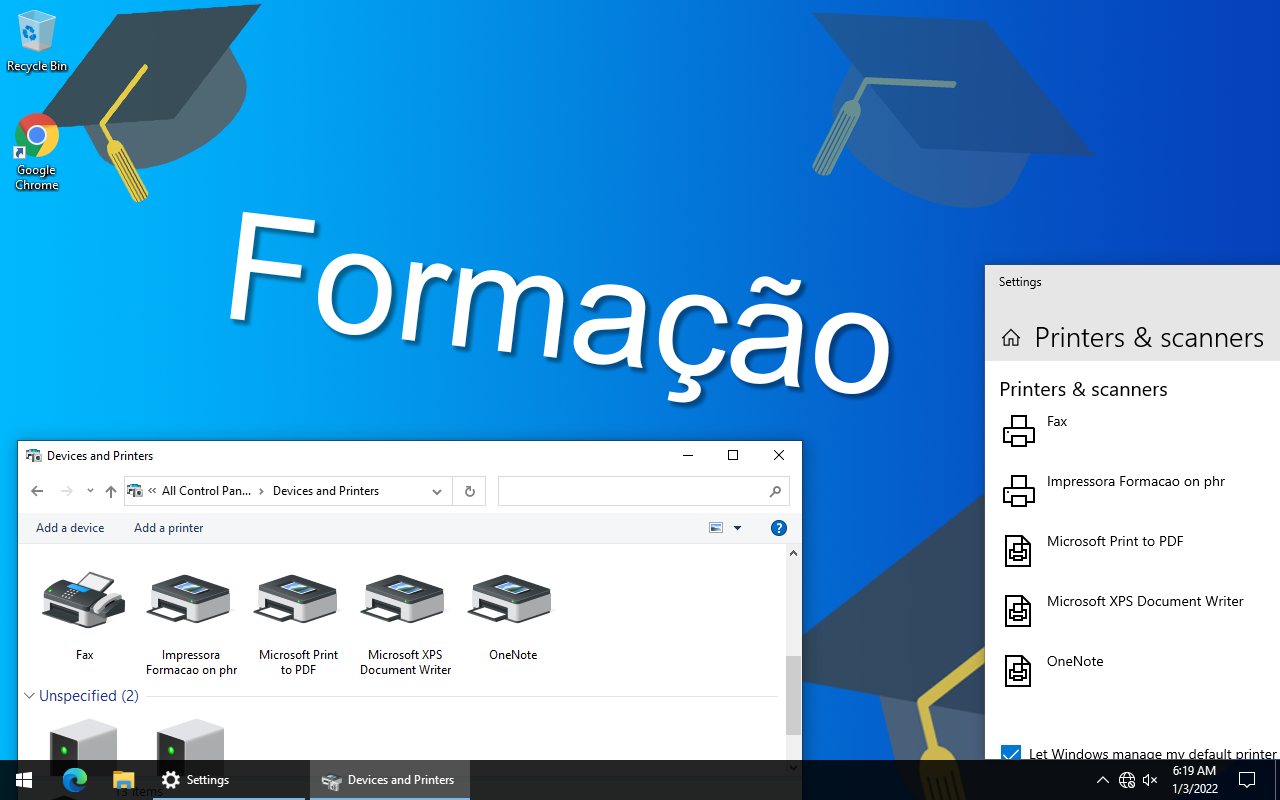 Impressora geral não disponível