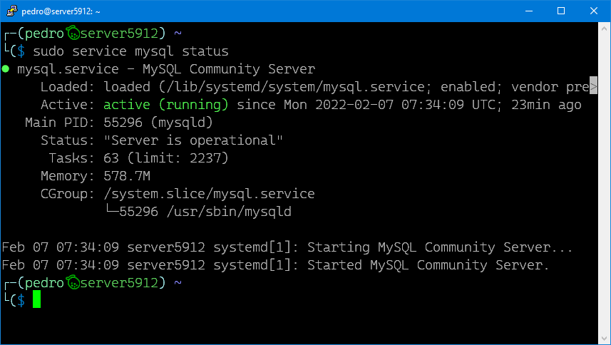 MySQL active