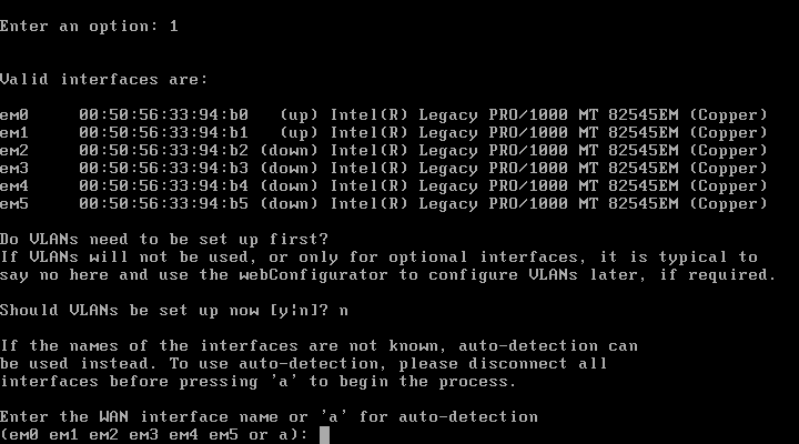 Definir interfaces - WAN