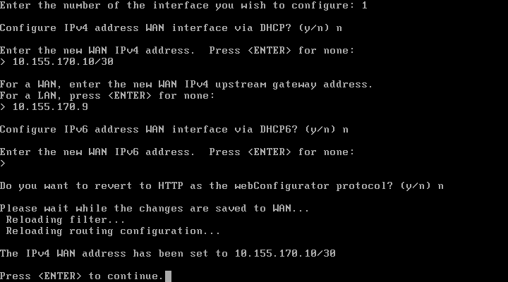 Interface WAN configurada