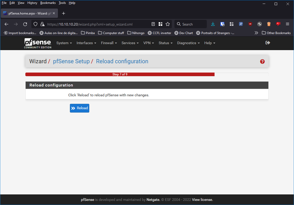Aplicar as novas configurações