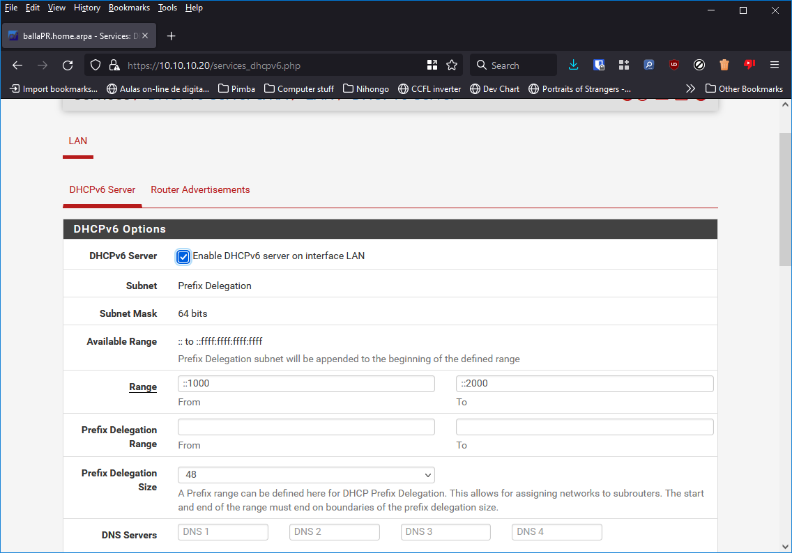 Desativar Servidor DHCPv6