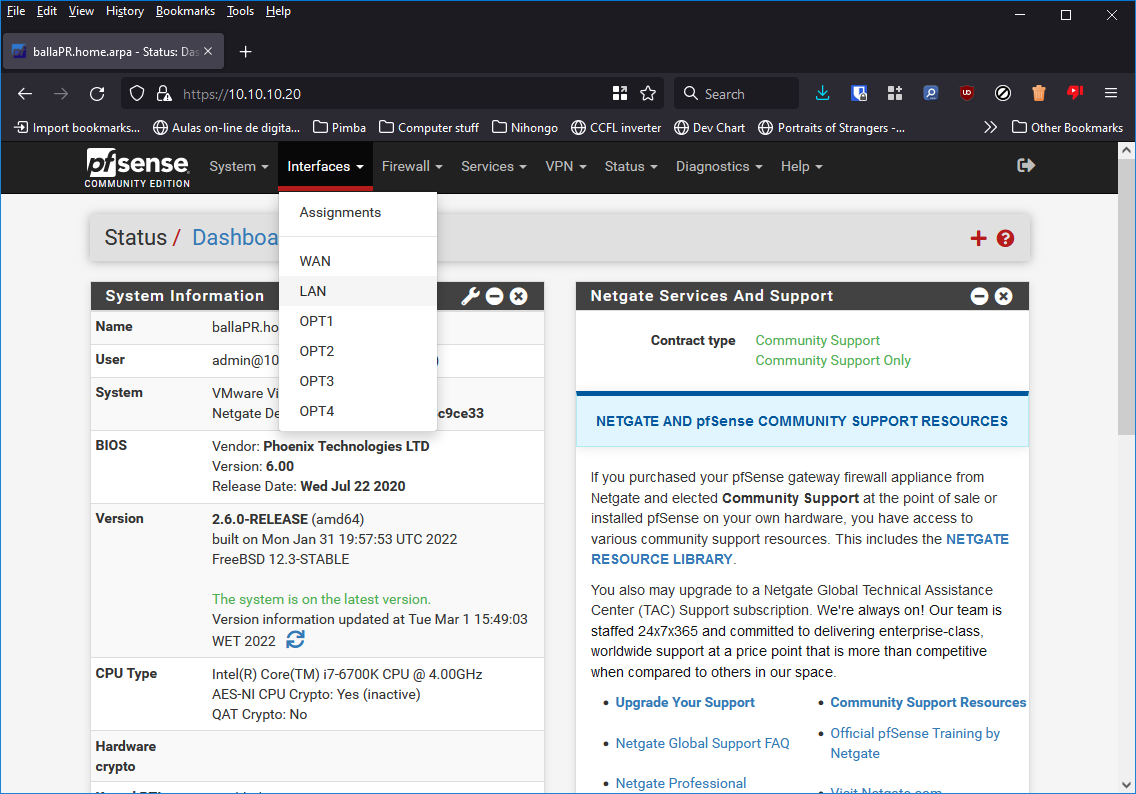 Configurar interface LAN