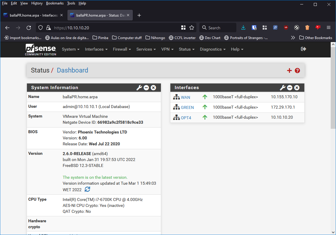 Novo nove da interface LAN