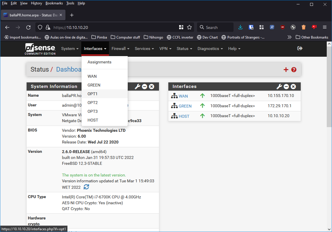 Configurar interface OPT1/Orange