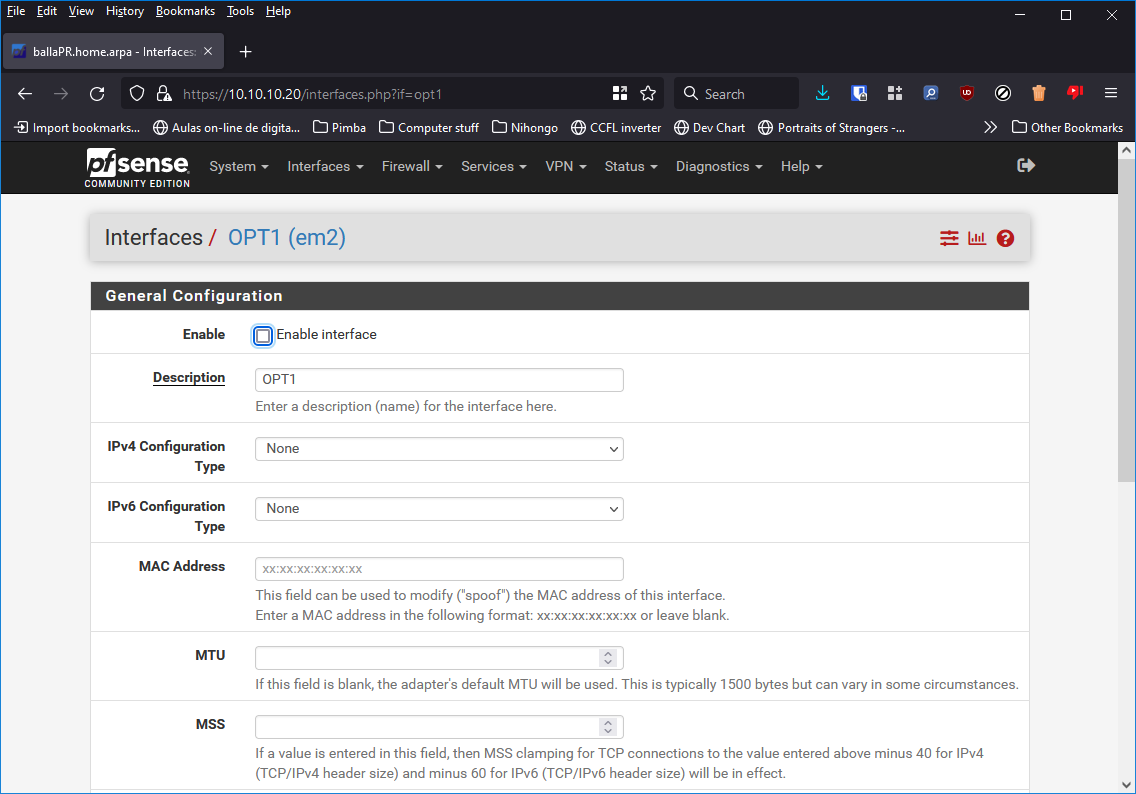 Interface OPT1-Orange