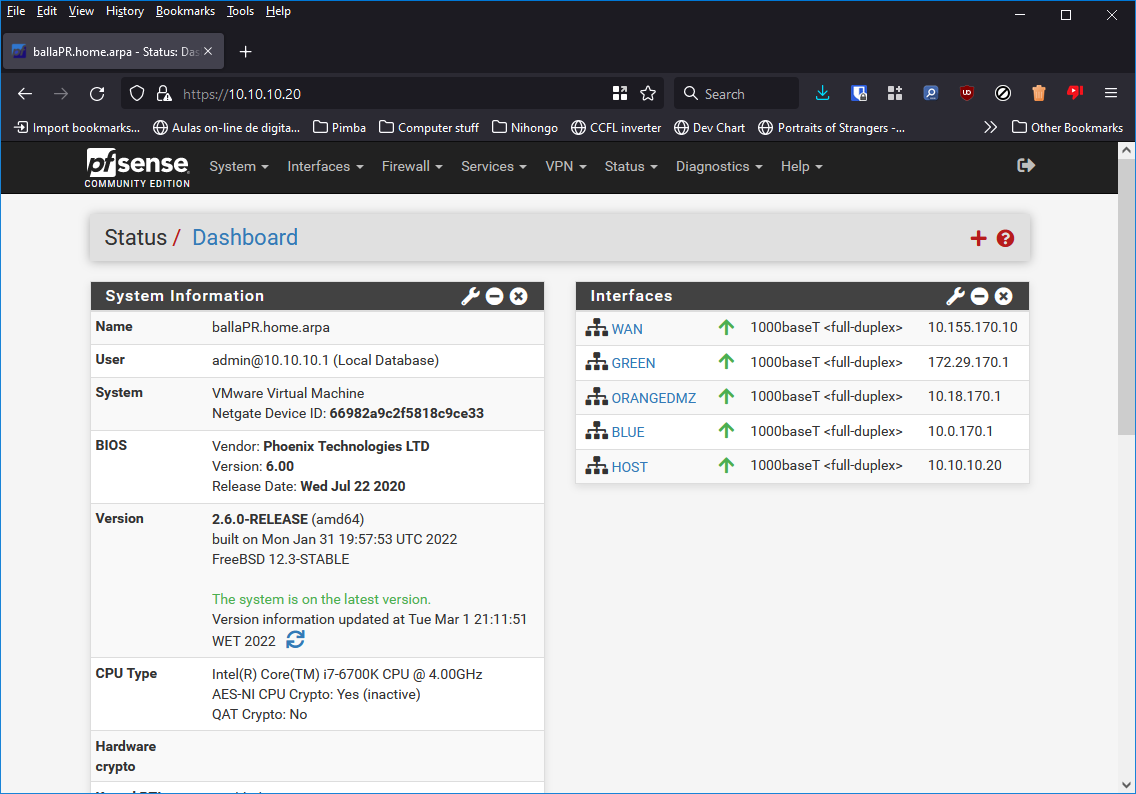 Interfaces configuradas