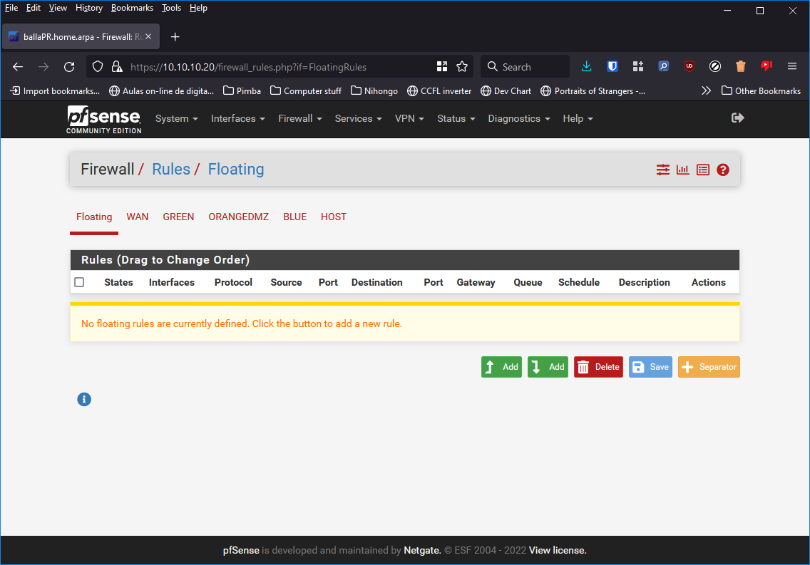 Firewall - Floating Rules
