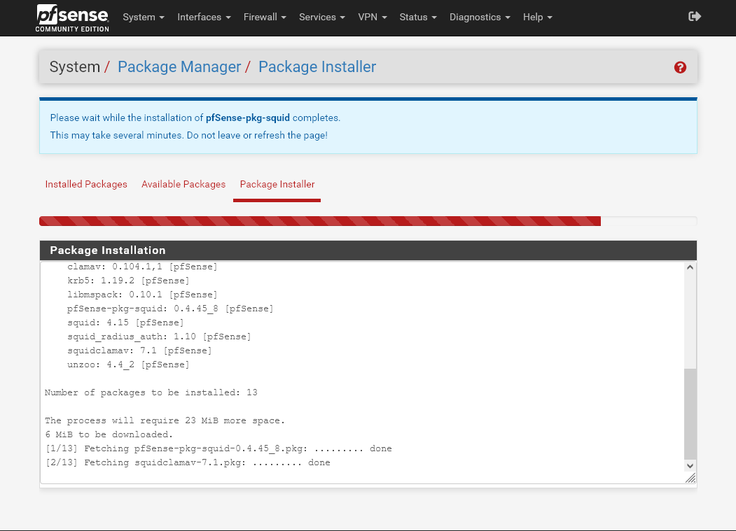 Instalação do Squid