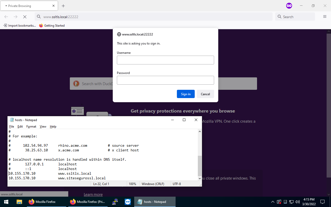 Servidor Pedindo Autenticação
