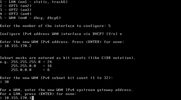 Configurar IP da Interface WAN