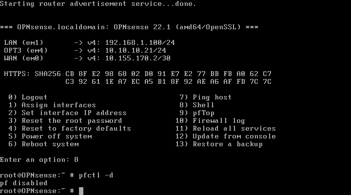 Desativar o Firewall Temporariamente