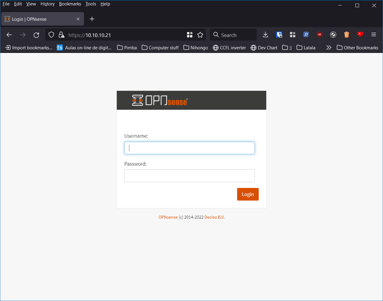 Interface Web OPNsense