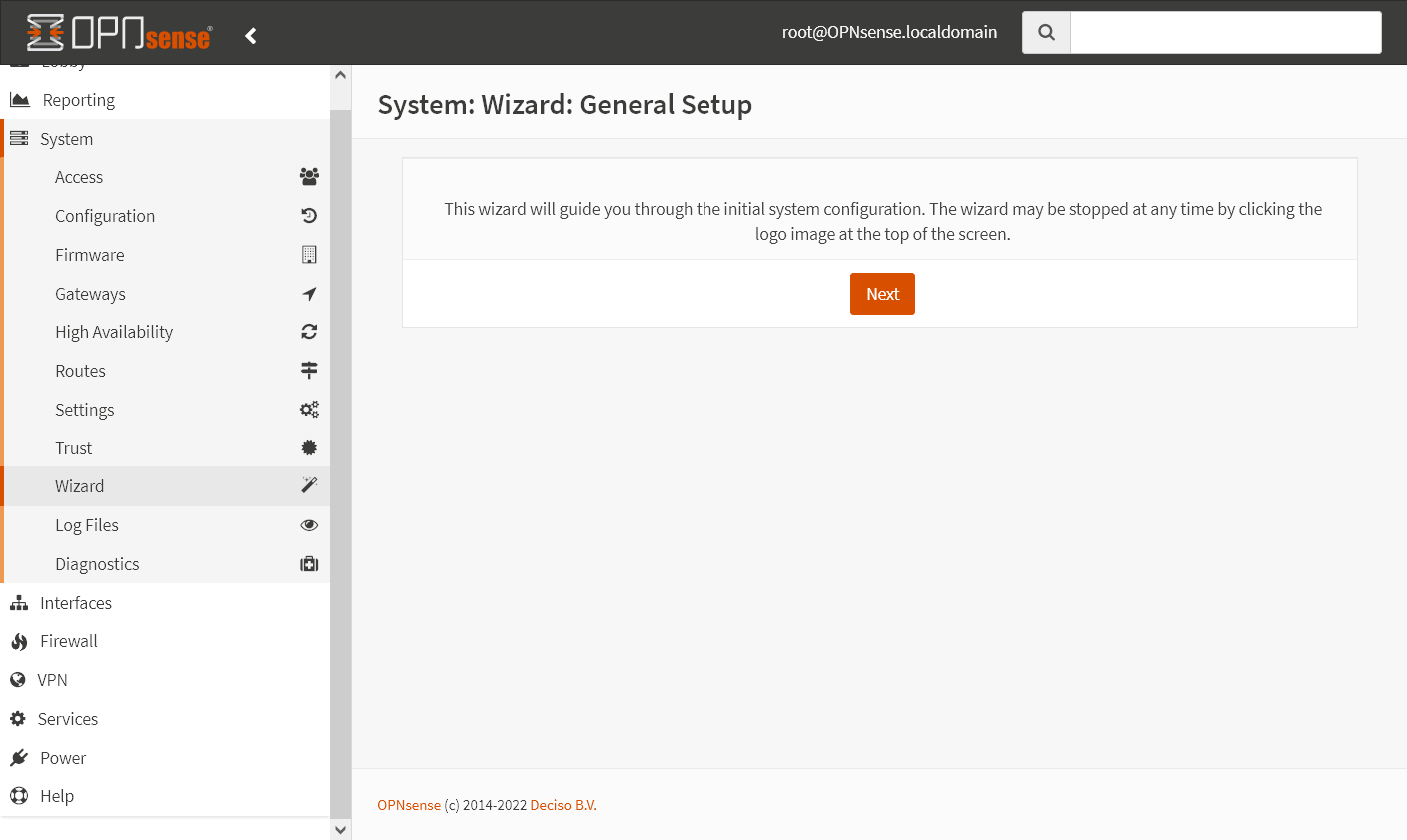 Configuração Inicial OPNsense Através da Web Interface