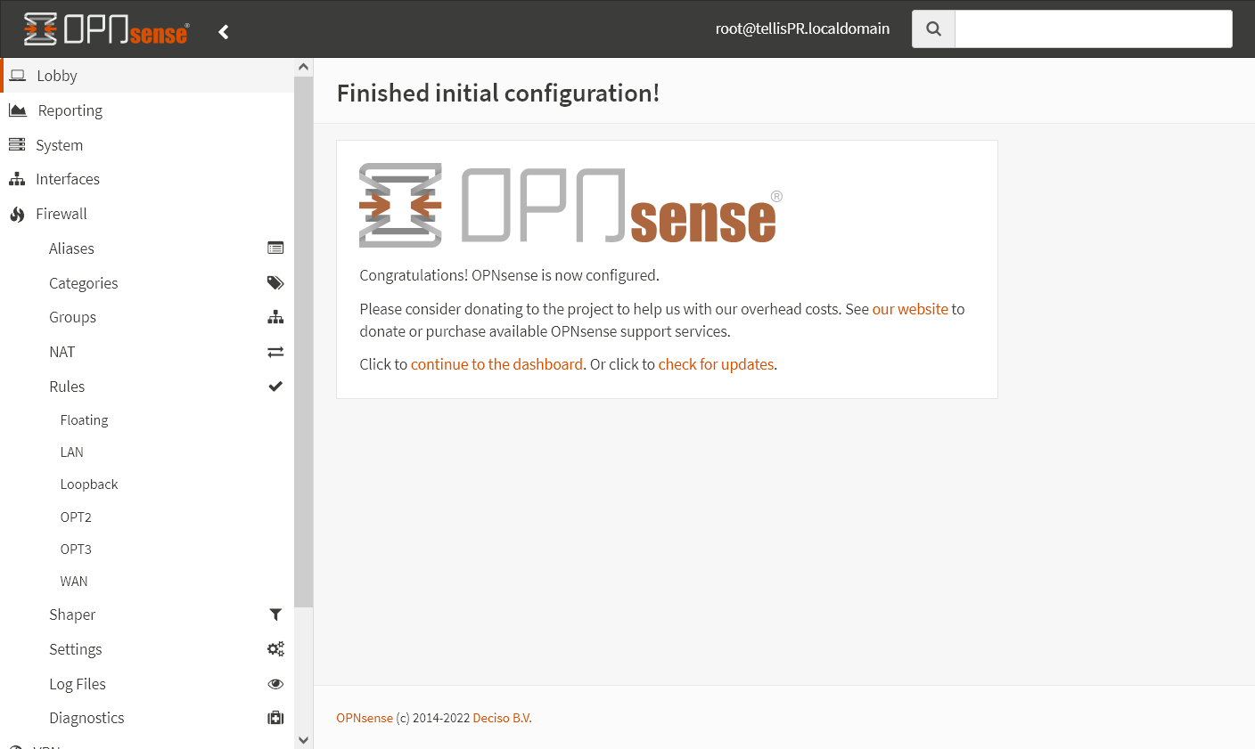 Firewall - Rules - OPT3