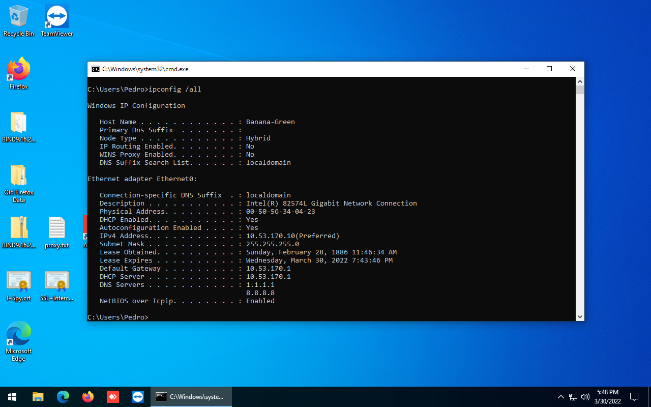 Cliente Windows Recebendo IP