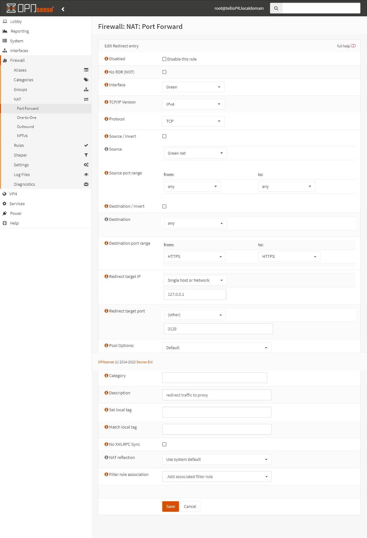 Regra do Firewall Para a Porta 443