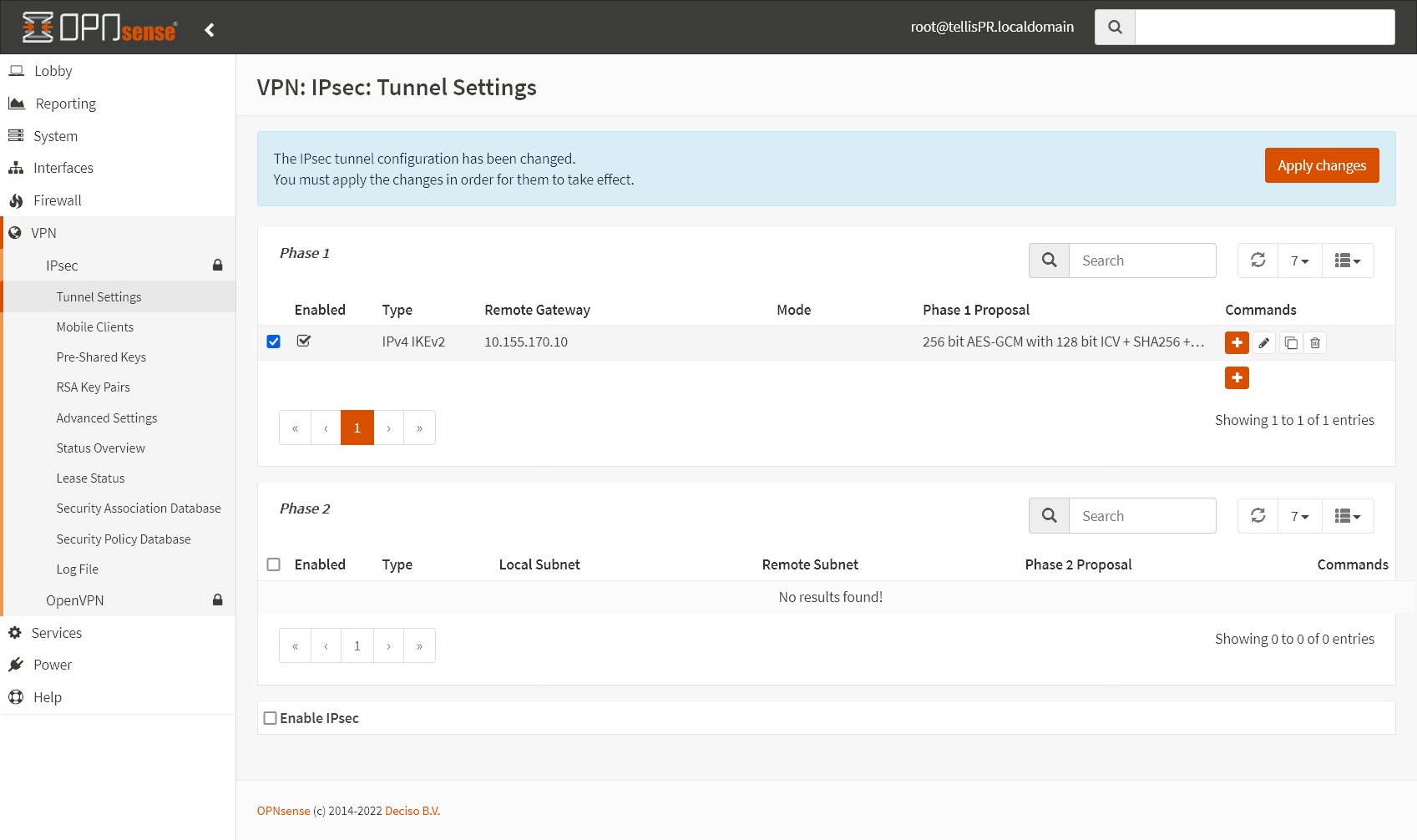 IPsec - Primeira Fase Terminada