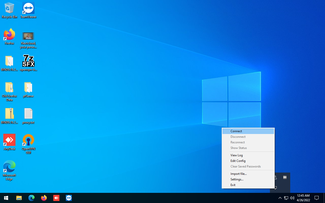 Iniciar a ligação OpenVPN