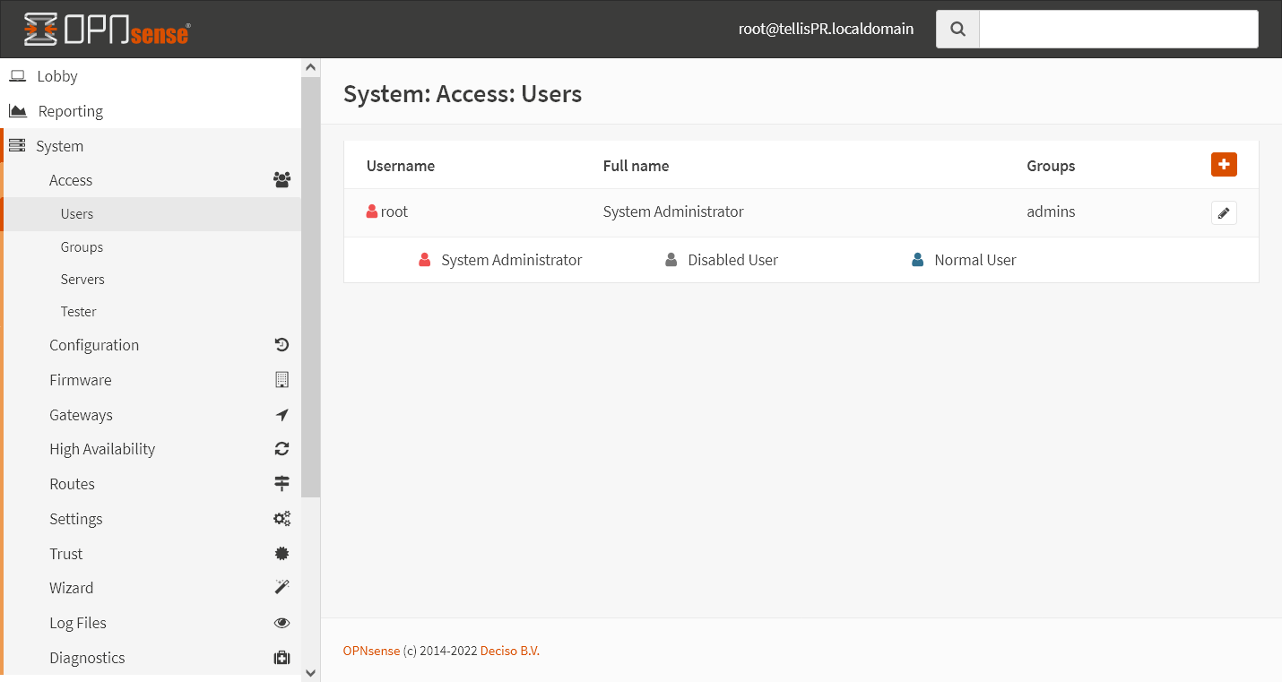 System - Access - Users