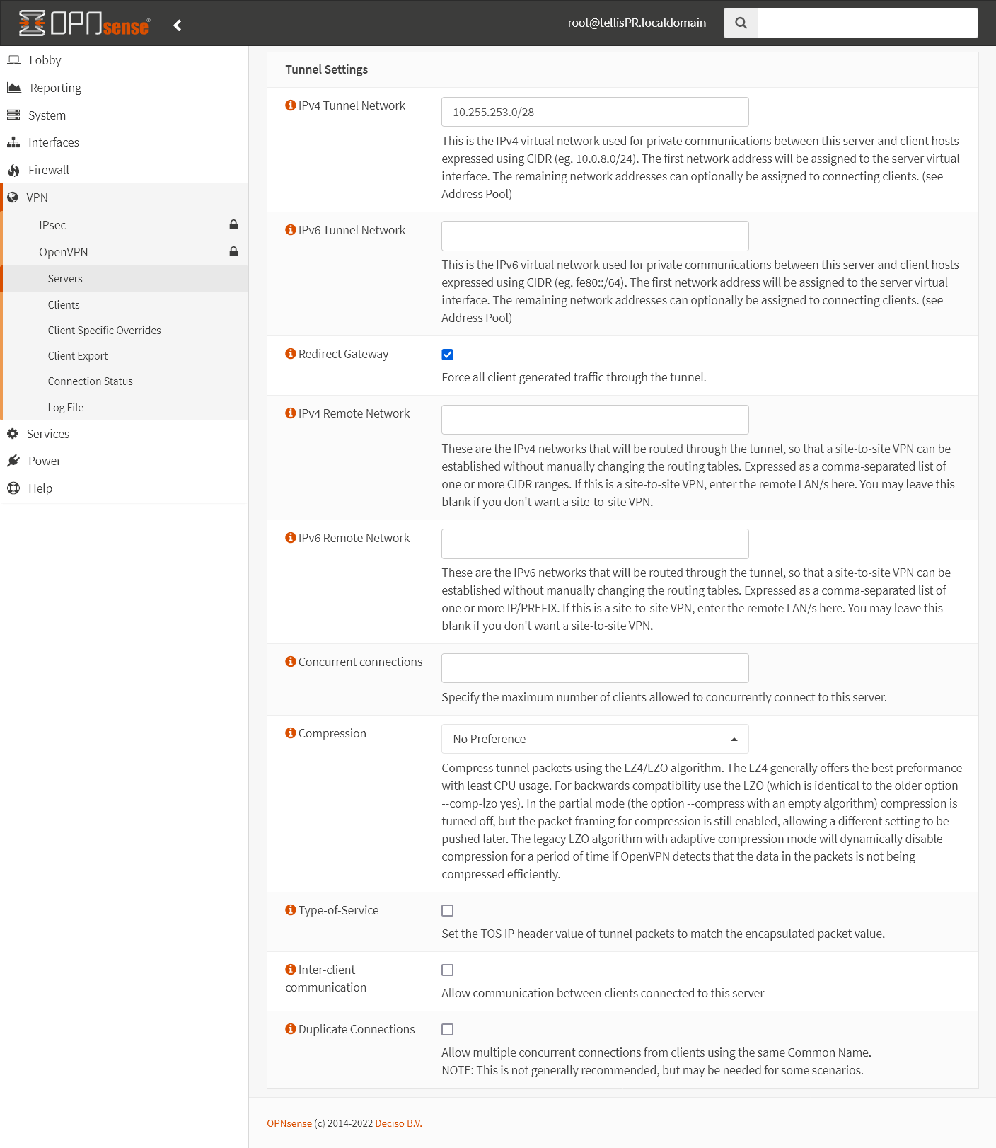 Configuração OpenVPN Server - Configuração do Túnel