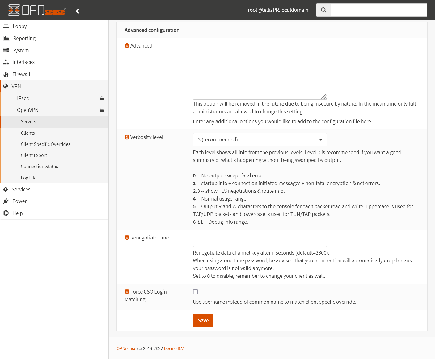Configuração OpenVPN Server - Configuração Avançada