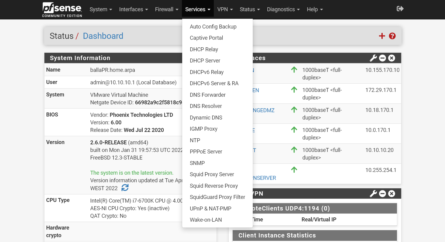 Services - DHCP Server