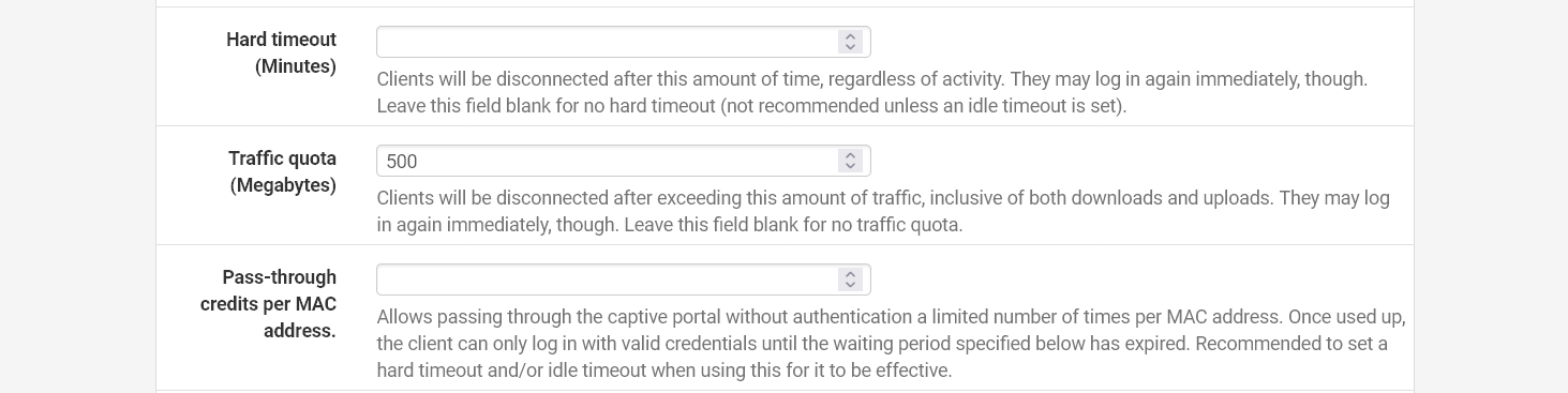 Definir a cota de dados transferidos