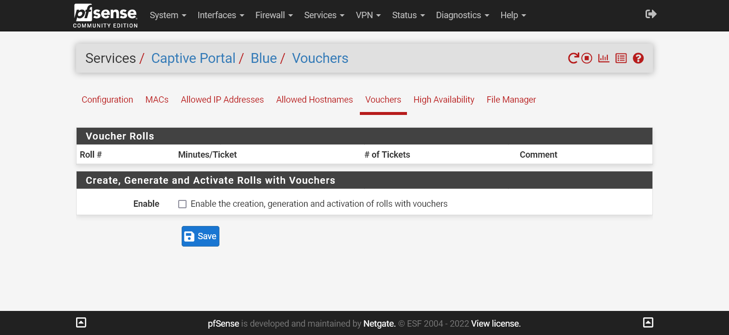 Vouchers para a autenticação