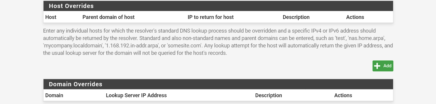 Host Overrides