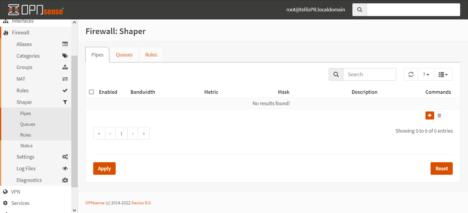 Firewall - Shaper - Pipes
