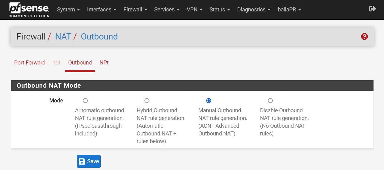 Firewall - NAT - Outbound