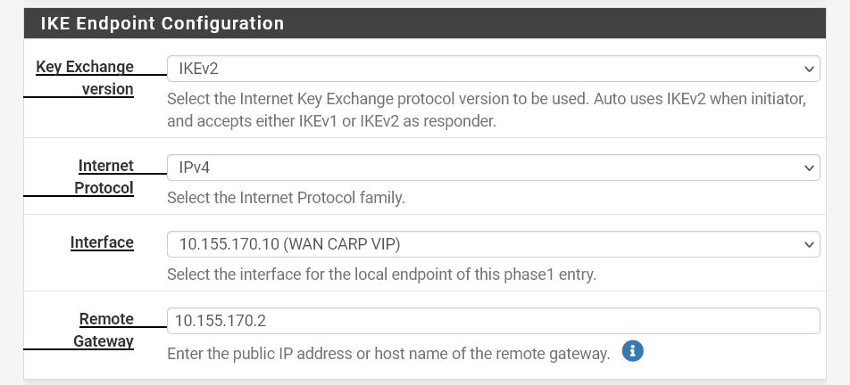 IPsec - IKE Endpoint Configuration - Interface