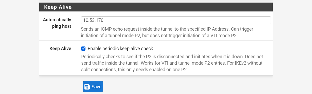 Ativar Keep Alive na segunda fase