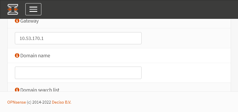 Gateway do servidor DHCP na interface Green