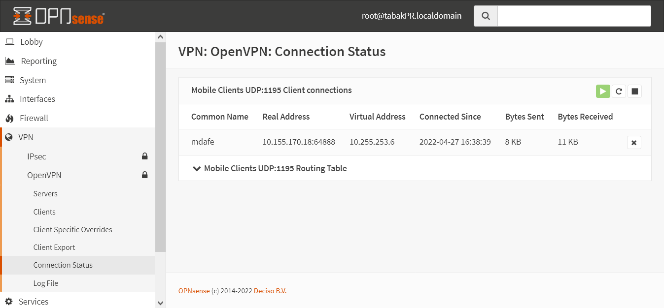 Ligação de cliente remoto ao servidor OpenVPN no firewall secundário em failover