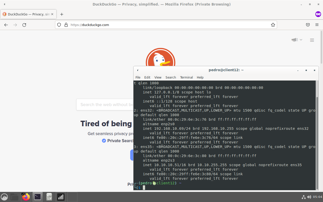 Cliente Linux com acesso à internet