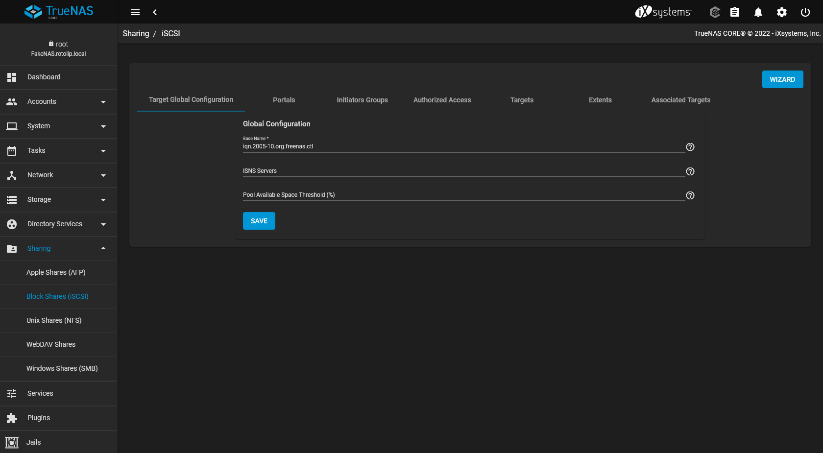 Sharing - Block Shares (iSCSI)