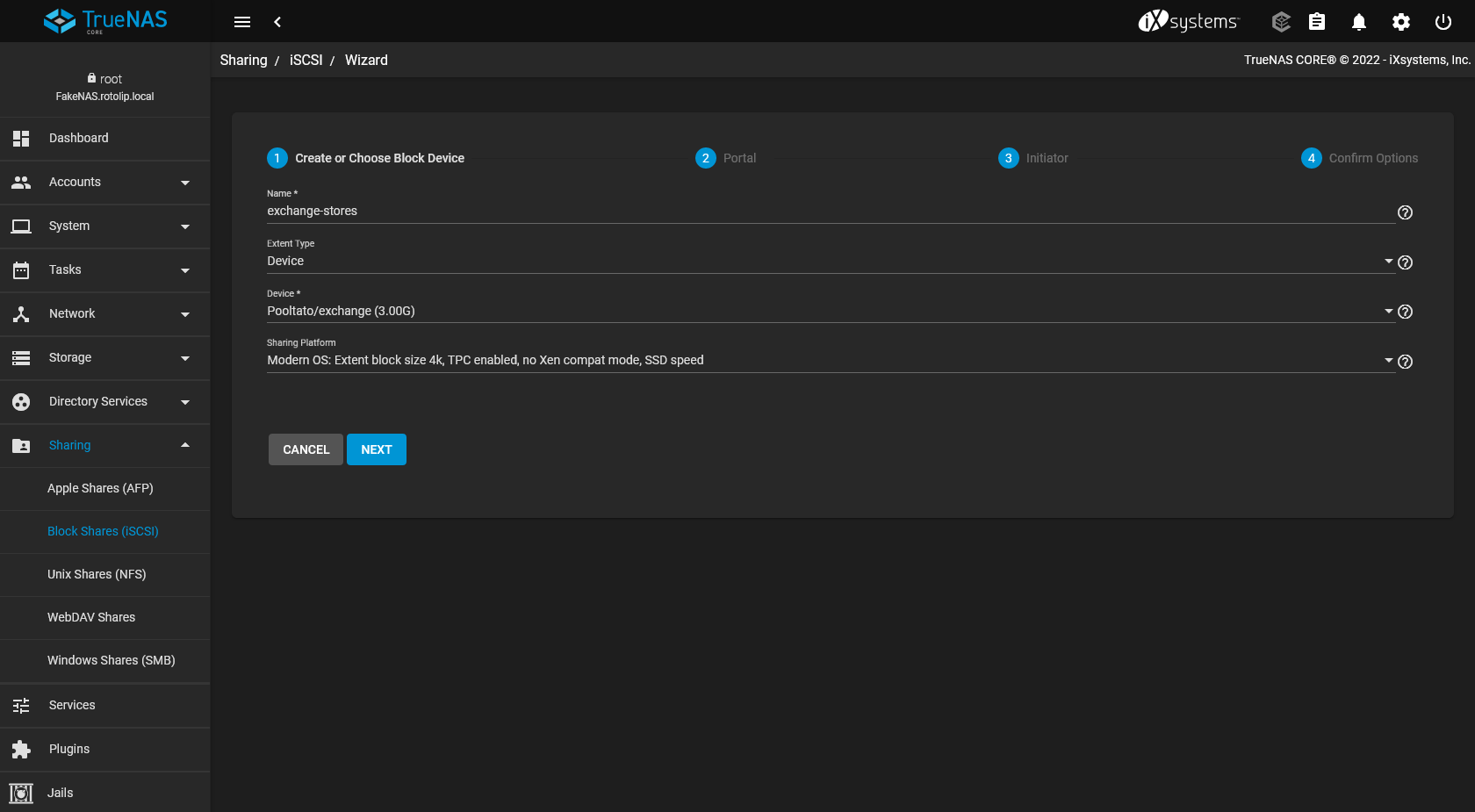 Create or Choose Block Device