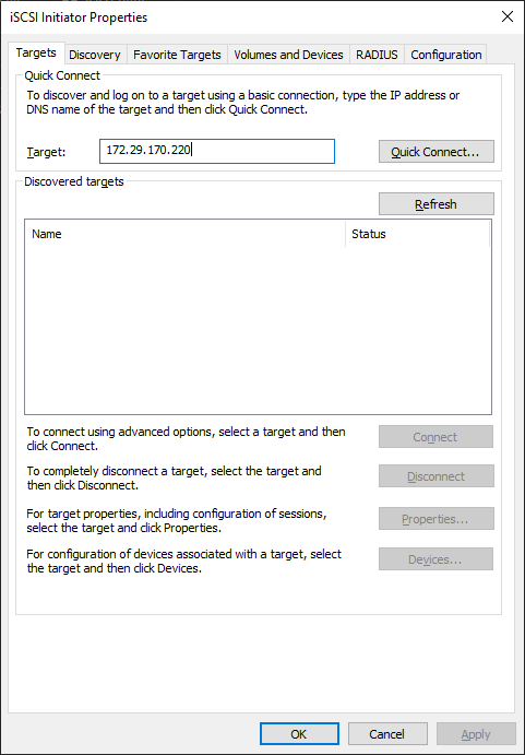 Target - Quick Connect