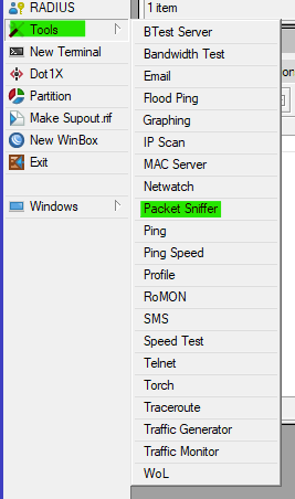 Packet Sniffer location on Winbox